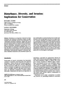 Disturbance, Diversity, and Invasion: Implications for