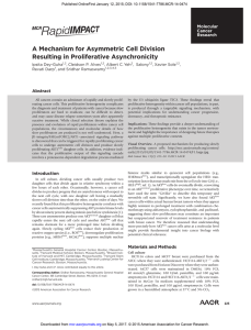 A Mechanism for Asymmetric Cell Division Resulting in Proliferative