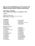 Minutes of the 2007 Meeting of the Scientific and Medical Advisory