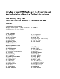 Minutes of the 2007 Meeting of the Scientific and Medical Advisory