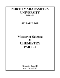 M.Sc. Part-I Chemistry - North Maharashtra University