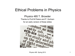 Ethical Problems in Physics - University of Hawaii Physics and