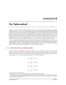 Appendix B - the Delta method