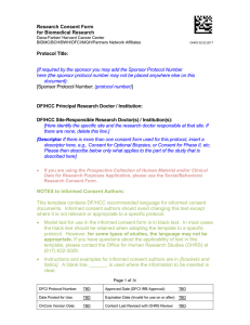 Biomedical Consent Template