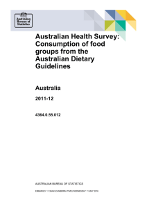 Australian Health Survey: Consumption of food groups from the