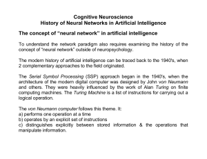 Cognitive Neuroscience History of Neural Networks in Artificial