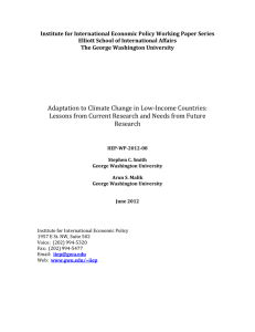 Adaptation to Climate Change in Low‐Income Countries
