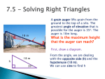 7.5 - Solving Right Triangles