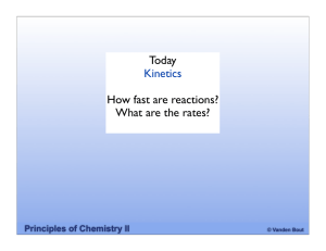Today Kinetics How fast are reactions? What are the rates?