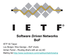 Software Driven Networks BoF