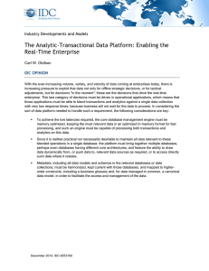 The Analytic - Transactional Data Platform: Enabling the