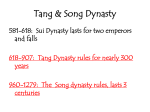 Tang Dynasty rules for nearly 300 years 960
