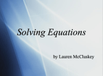 Solving Equations