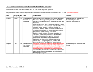 New General Education List C (Second Group of Courses)