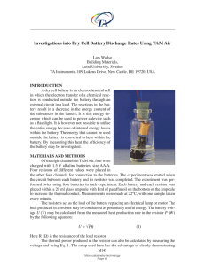 investigations into Dry Cell Battery Discharge rates