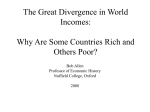 The Great Divergence in World Incomes