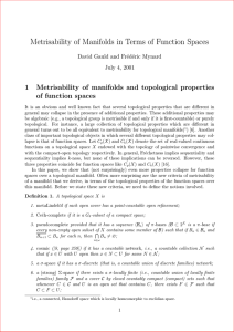 Metrisability of Manifolds in Terms of Function Spaces
