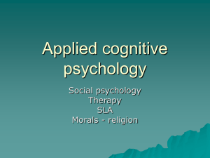 Applied cognitive psychology