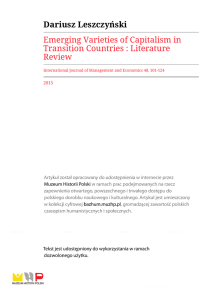 Emerging Varieties of Capitalism in Transition Countries