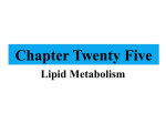 Chapter Twenty Five Lipid Metabolism