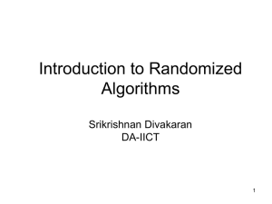 Introduction to Randomized Algorithms.