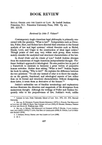 Social Order and the Limits of the Law. By Iredell Jenkins.