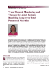 Trace Element Monitoring and Therapy for Adult Patients Receiving