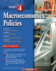 Chapter 13: Economic Performance