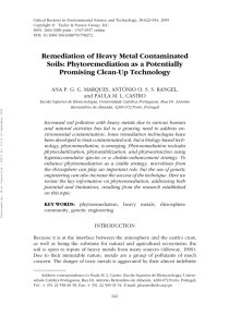 Remediation of Heavy Metal Contaminated Soils