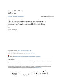 The influence of trait anxiety on information processing