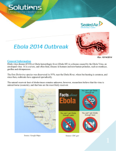 Ebola Facts and Product Recommendations from Diversey