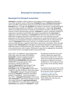 Benazepril to lisinopril conversion