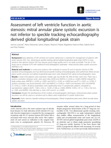 Assessment of left ventricle function in aortic stenosis: mitral annular