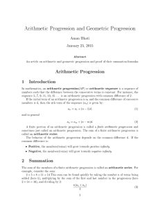 Arithmetic Progression and Geometric Progression