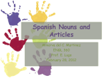 Spanish Nouns and Articles