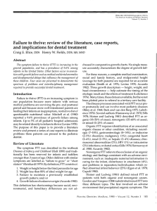 Failure to thrive: review of the literature, case reports