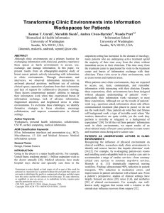 Transforming Clinic Environments into Information Workspaces for