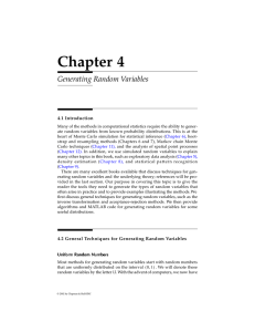 Chapter 4 : Generating Random Variables