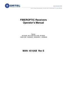 FIBEROPTIC Receivers Operator`s Manual