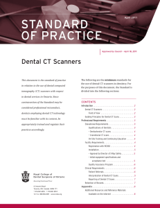 Standards of Practice – Dental CT Scanners