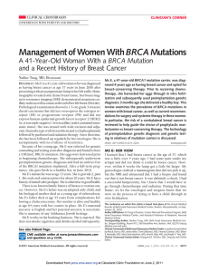 Management of Women WithBRCAMutations