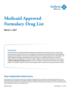 Medicaid Approved Formulary Drug List