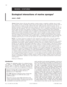 Ecological interactions of marine sponges1 - FSU Biology