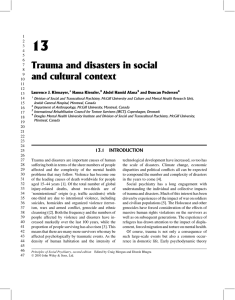 Trauma and disasters in social and cultural context