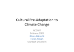 Cultural Pre-Adaptation to Climate Change