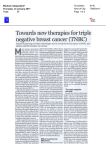 Towards new therapies for triple negative breast cancer (TNBC)