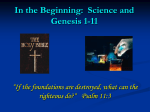 14 - In the Beginning: Science and Genesis 1-11