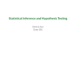 Statistical Inference and Hypothesis Testing