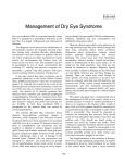 Management of Dry Eye Syndrome