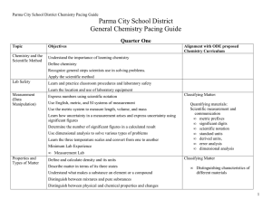 PCSD General Chemistry Pacing Guide
